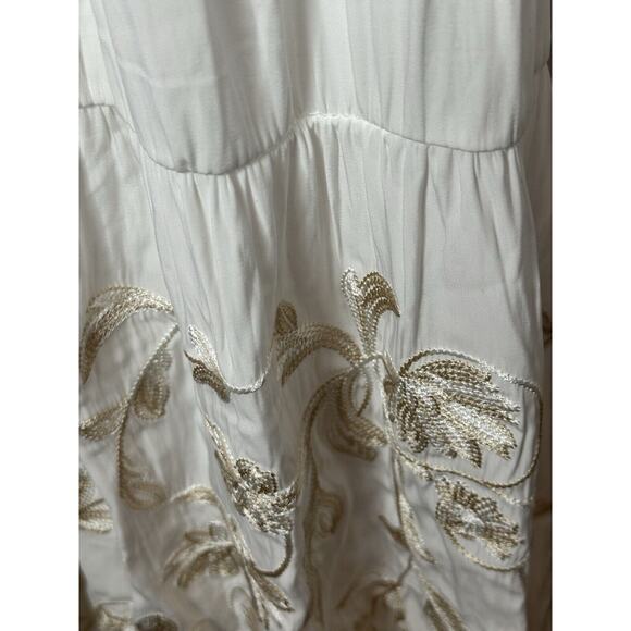 NWOT Ramy Brook Kahlil Maxi Dress‎ XXL Embroidered Hem Beachy Tiered NO BELT - Picture 9 of 12